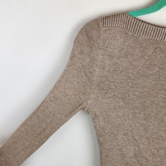 ADAY Branch Out Merino Wool Blend Boatneck Sweater Tan sz S - Picture 5 of 9